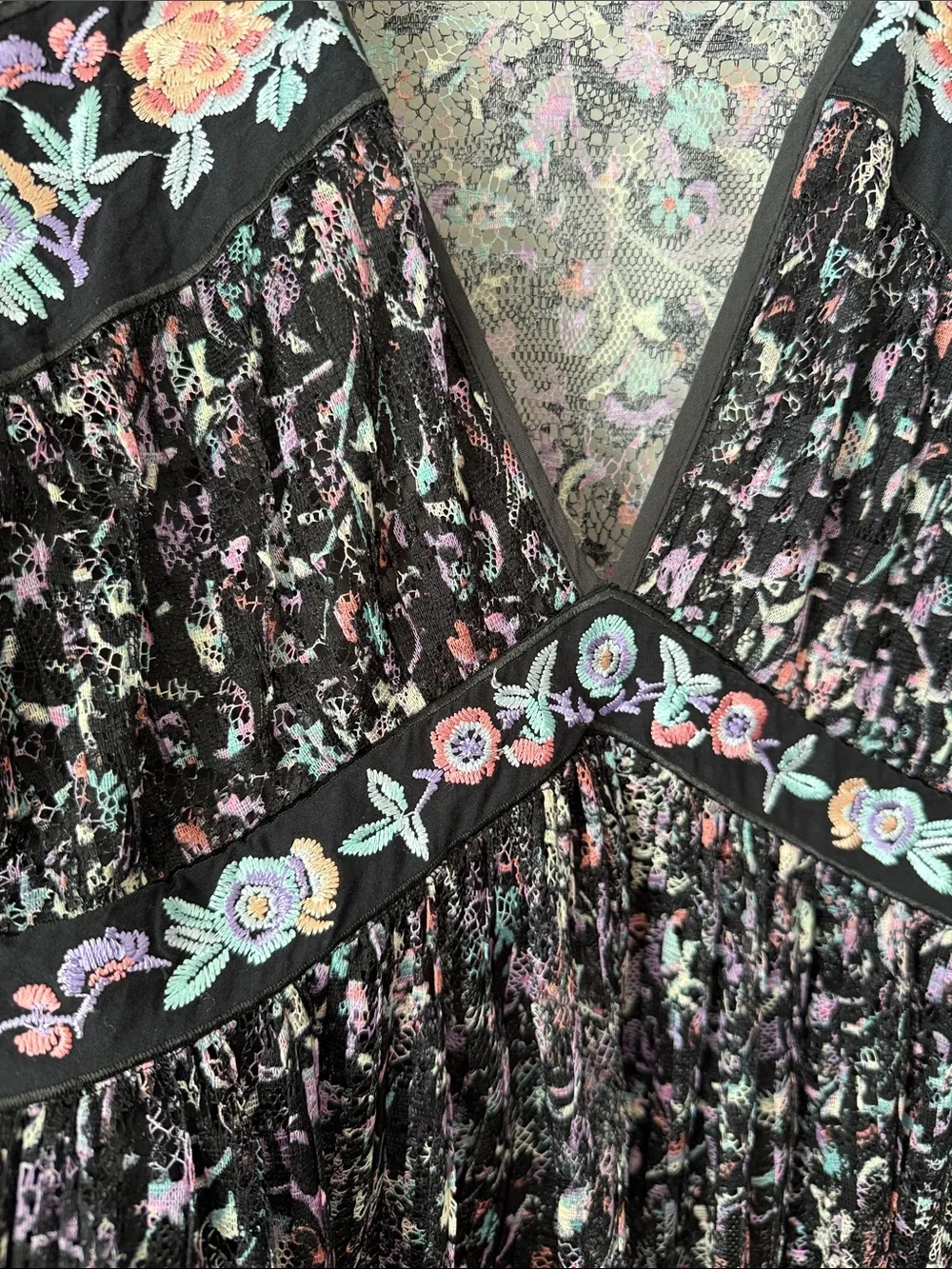 Free People Free People Cherry Blossom Embroidered Lace Dress Size 10